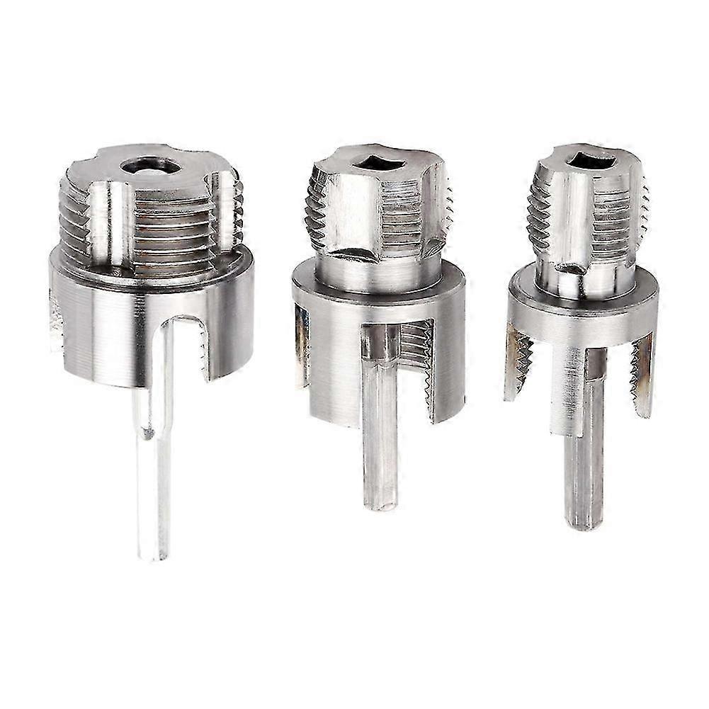 3 Pcs Internal & External Pipe Threading Tool, 1/2" 3/4" 1" PVC Plastic Pipe Thread Cutter Set Threader Kit