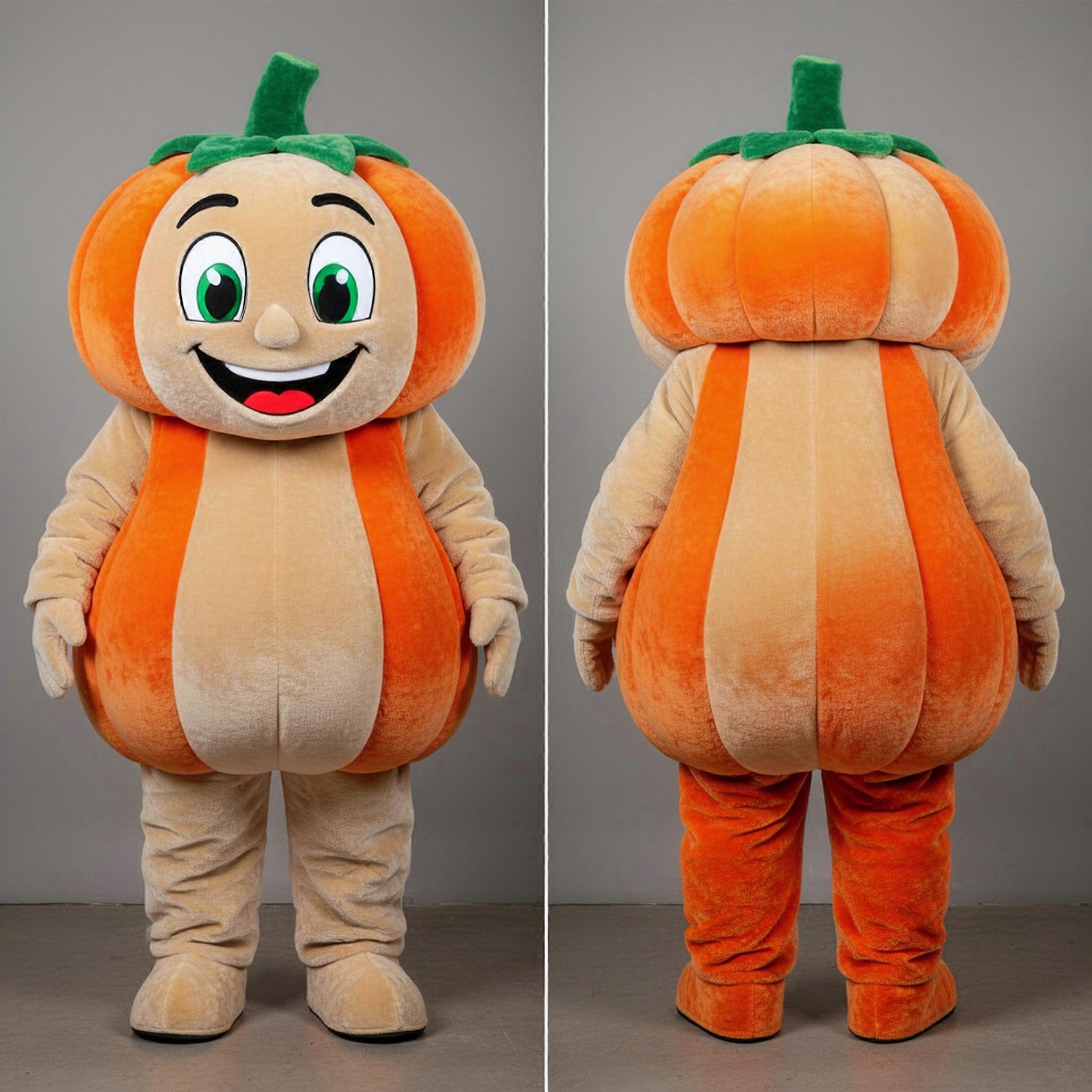 MASTICOT Beige Plush Pumpkin Mascot