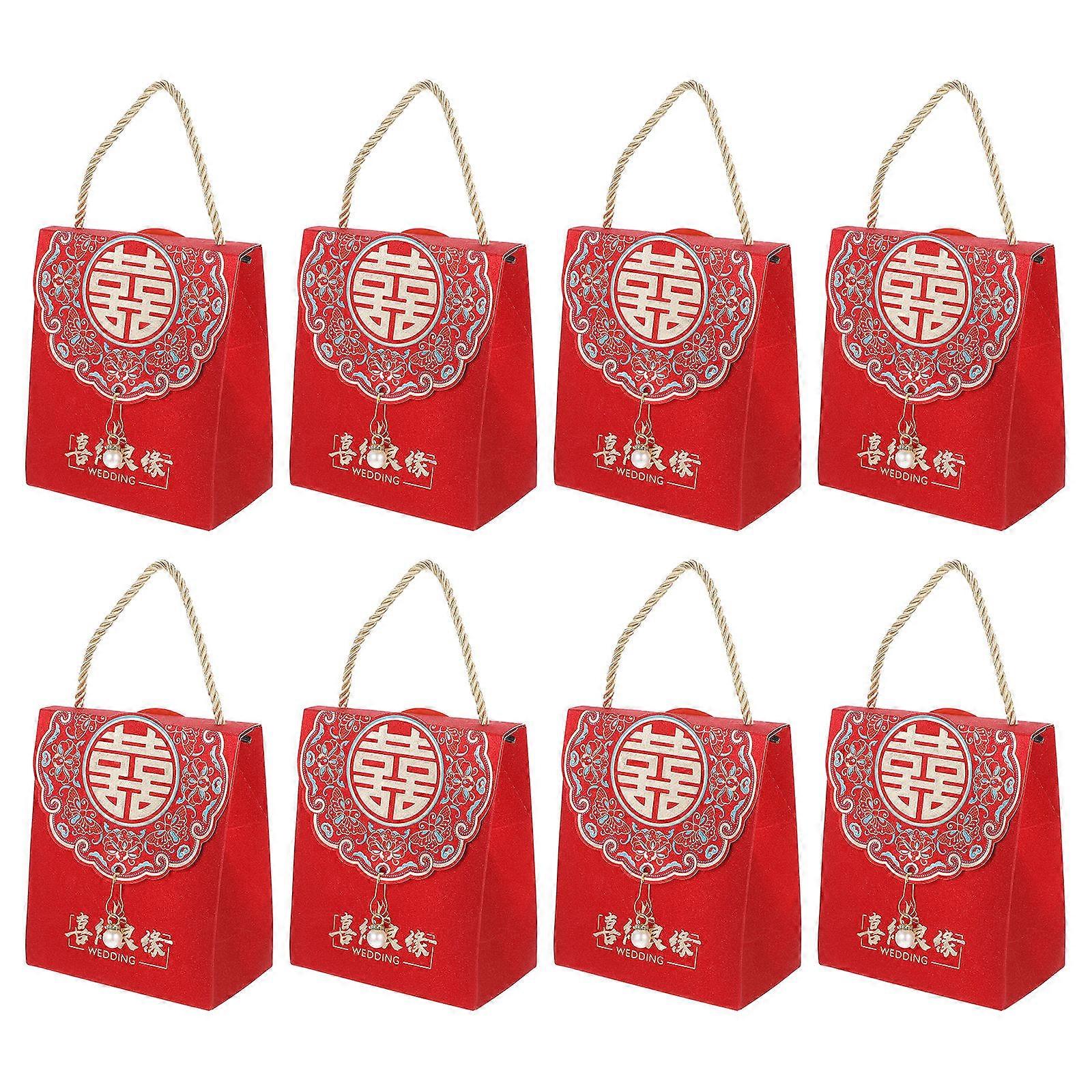 Candy Paper Boxes Chinese Theme Wedding Gift Boxes for Storage 8Pcs
