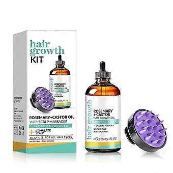 1 Piece Rosemary Castor Hair Oil Kit, Organic Hair Growth Treatment that Promotes Hair Growth, Strengthens Hair and Cares for the Scalp
