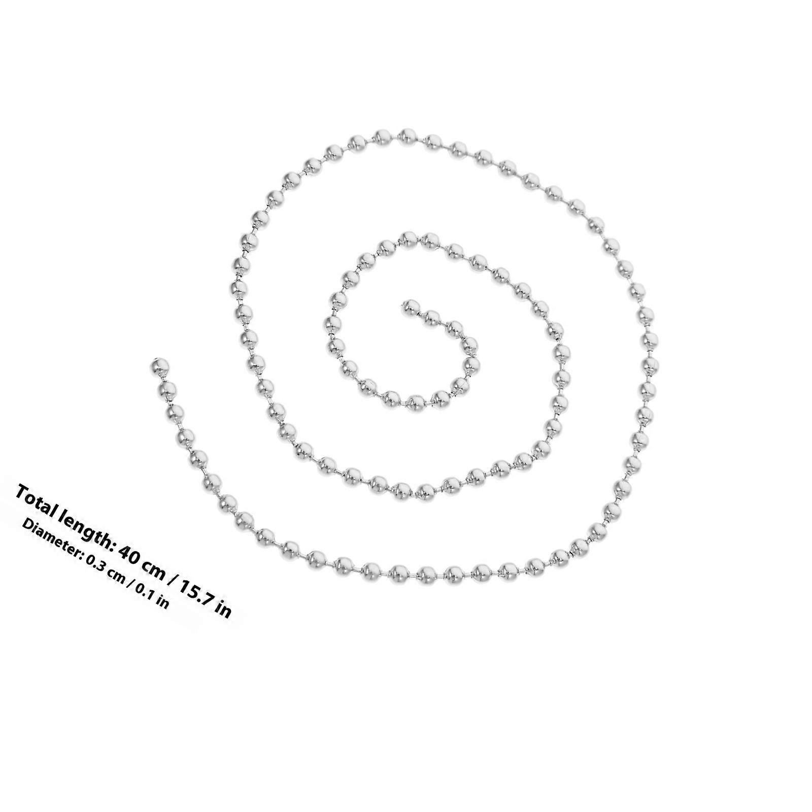 Silver Lamp Accessories Beaded Pull Chain with Connector 1Set