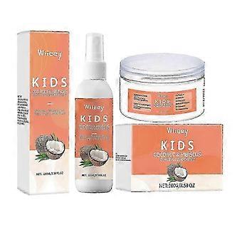 Shea Moisture Kids Curly Hair Care Set - Kookos-hibiskus-kiharrusvoide + Extra Moisturizing -selvityssuihke lapsille, joilla on laineikkaat ja paksut pörröt.