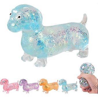 Glitter-Filled Sausage Dog Squish Toy