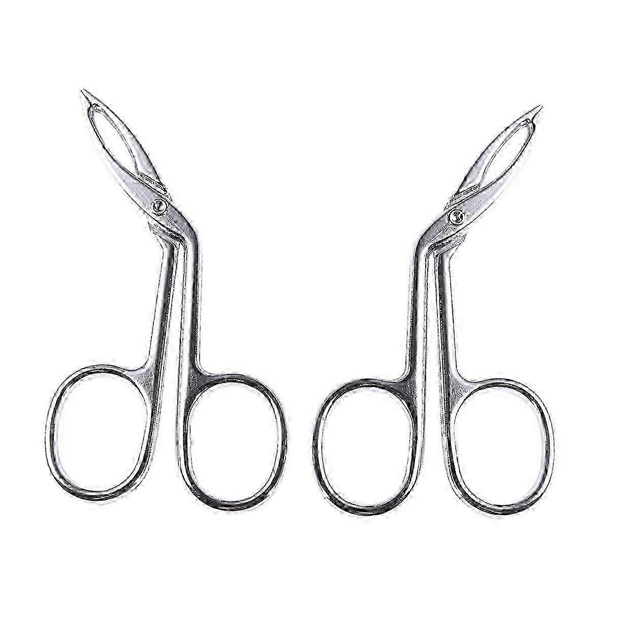 2pcs Precision Slant Tip Stainless Tweezers