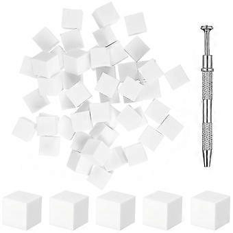 Manicure nagelsponsjesset, zachte latex sponsjes met kleurverloop voor nail art, inclusief roestvrijstalen 4-punts oppaktool, 50 sponsjes