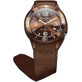 Thirsty chestnut unisex Watch for Unisex Analog Japanese Quartz with Silicone Bracelet BO-CHESTN