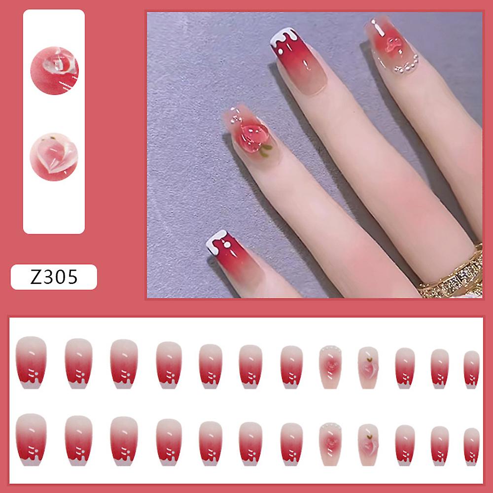 White Tip Decor Pink Press On Nails Sweet & Charming Reusable False Nails