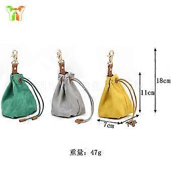 Portable Canvas Dog Snack Pouch with Drawstring for Outdoor Training and Walking, 5 Colours and 3 Bag Sets