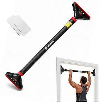 Pull-up bar for doorways, no screws required, adjustable width (74-95 cm), 200 kg (440 lbs) capacity, with 360° locking mechanism and 2 extra foam pads.