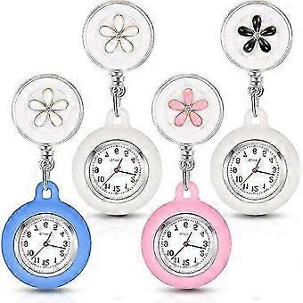 4 Pieces Nurse Watch for Nurses Doctors, Nurse Watch Brooch Fob Pocket Watch Digital Watch-ckcy