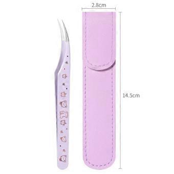 Stainless Steel Curved Stickers Tweezers High Precision Cartoon False Eyelash Tweezers Anti-static Eyelash Curler