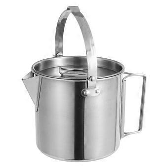 Large Capacity Water Kettle for Camping Use Silver Stainless Steel Kettle