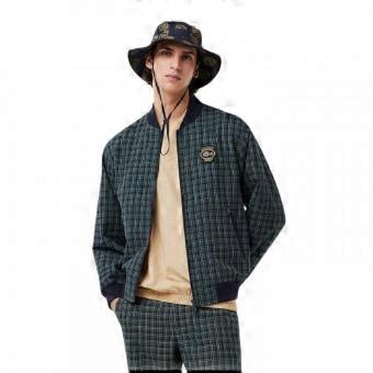 Lacoste Mens Plaid Regular Bomber Jacket
