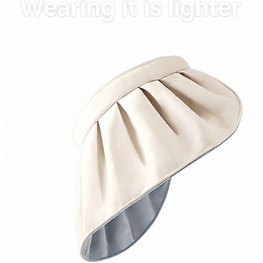 Women's Summer Visor Hat, Open-Top Wide Brim Shell Visor Hat, Foldable Hat for Face Coverage
