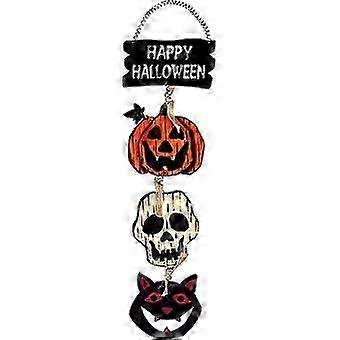 Rustic Pumpkin Skull Halloween Sign