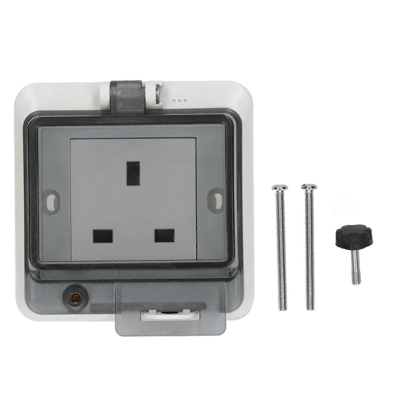 IP66 Waterproof UK Standard Socket Flameproof Robust Impact Resistance Electrical Socket 250V 13A