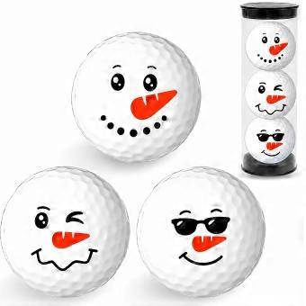 3 stuks golfballen cadeauset, kerstgolfballen met sneeuwpoppen, grappige golfgeschenken