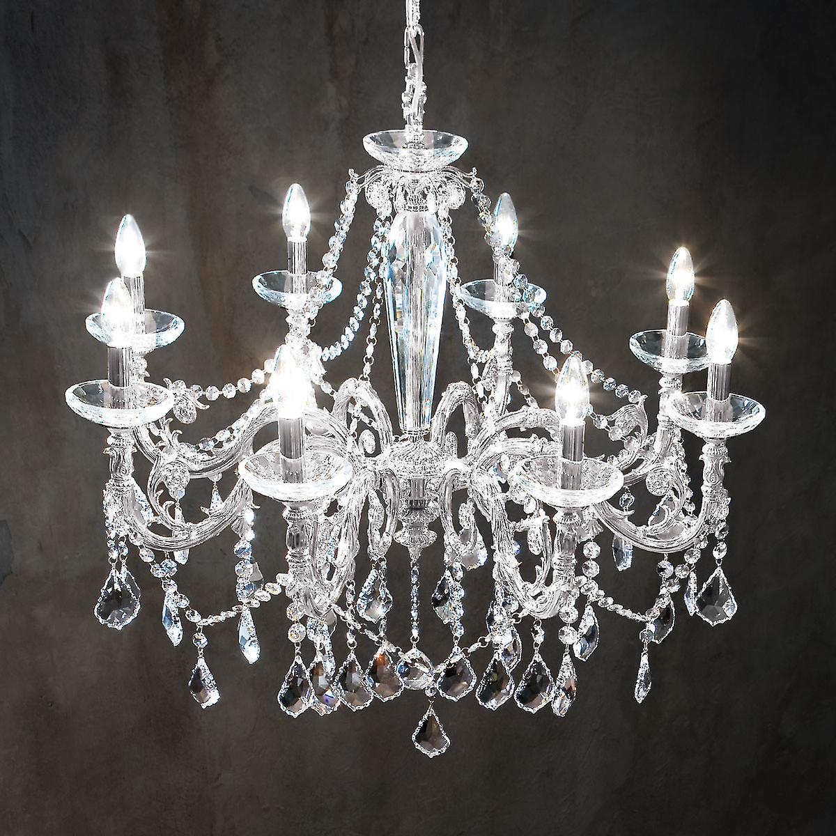 Contarini Crystal Crystal Multi Arm Chandeliers 8 Light Chrome