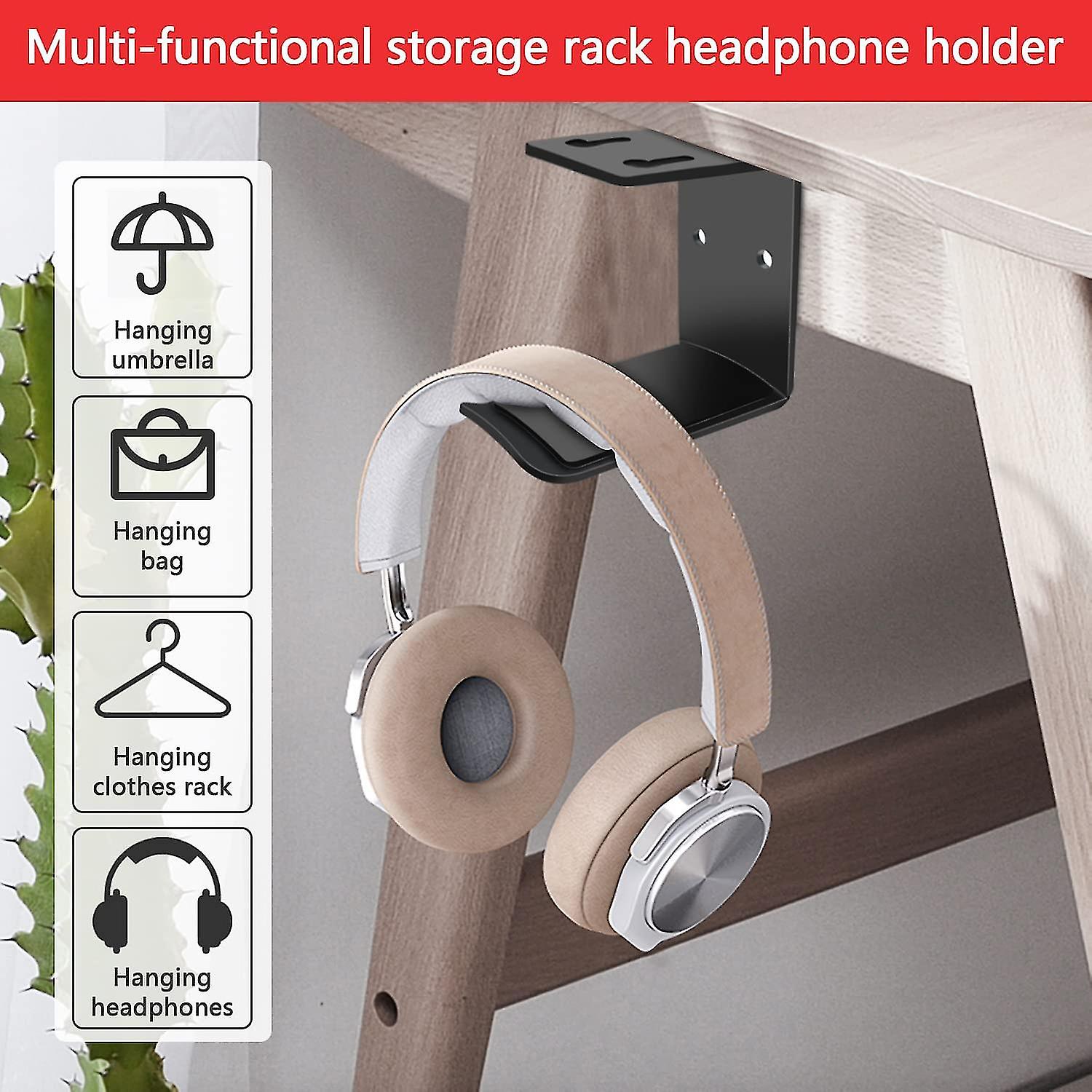 Headphone Hanger Under Desk Hook Holder Wall Mount, Gaming Headset