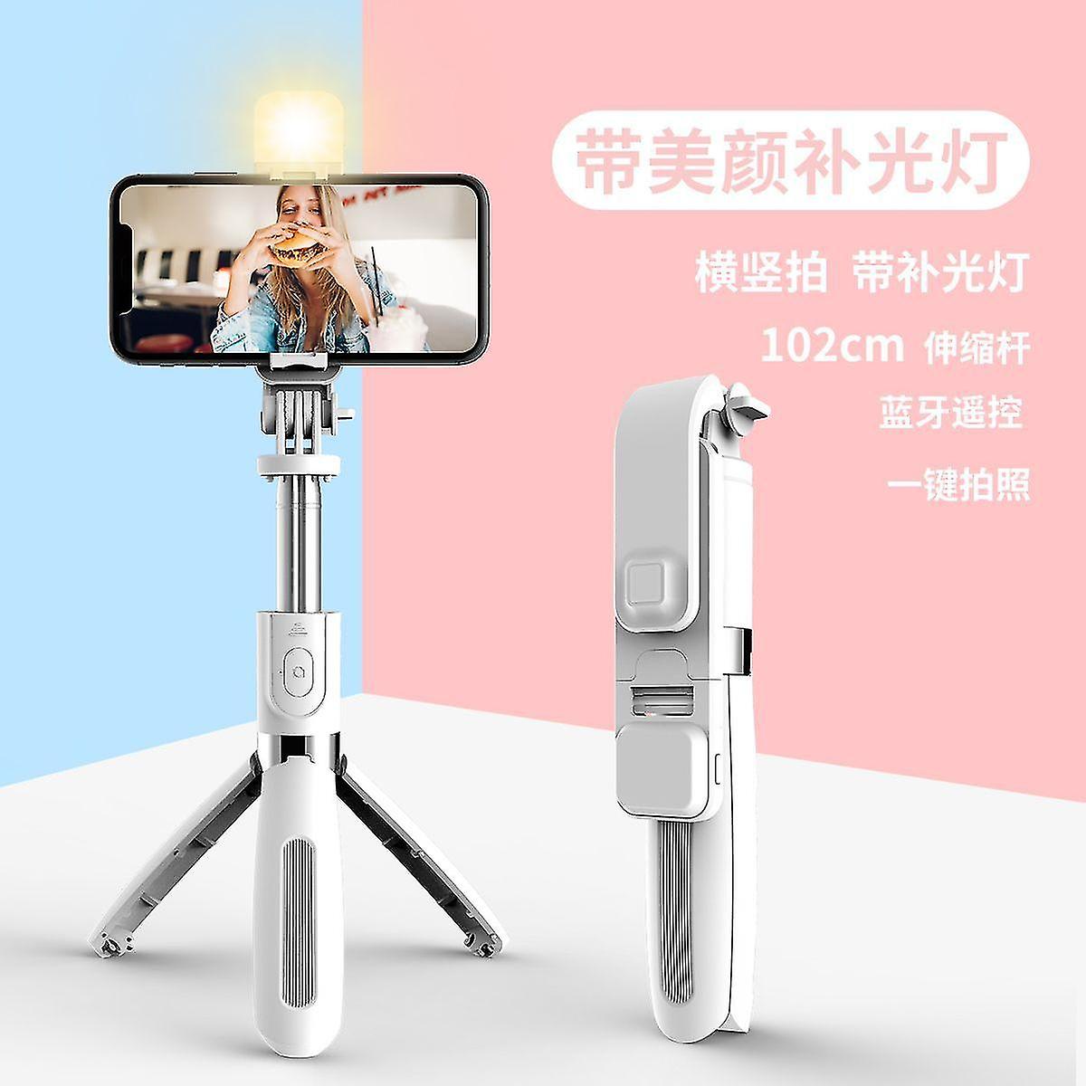 Portable Bluetooth-compatible Selfie Stick Extendable Monopod With Mobile Phone Beauty Lamp Mini Tripod Wireless Selfie Stick