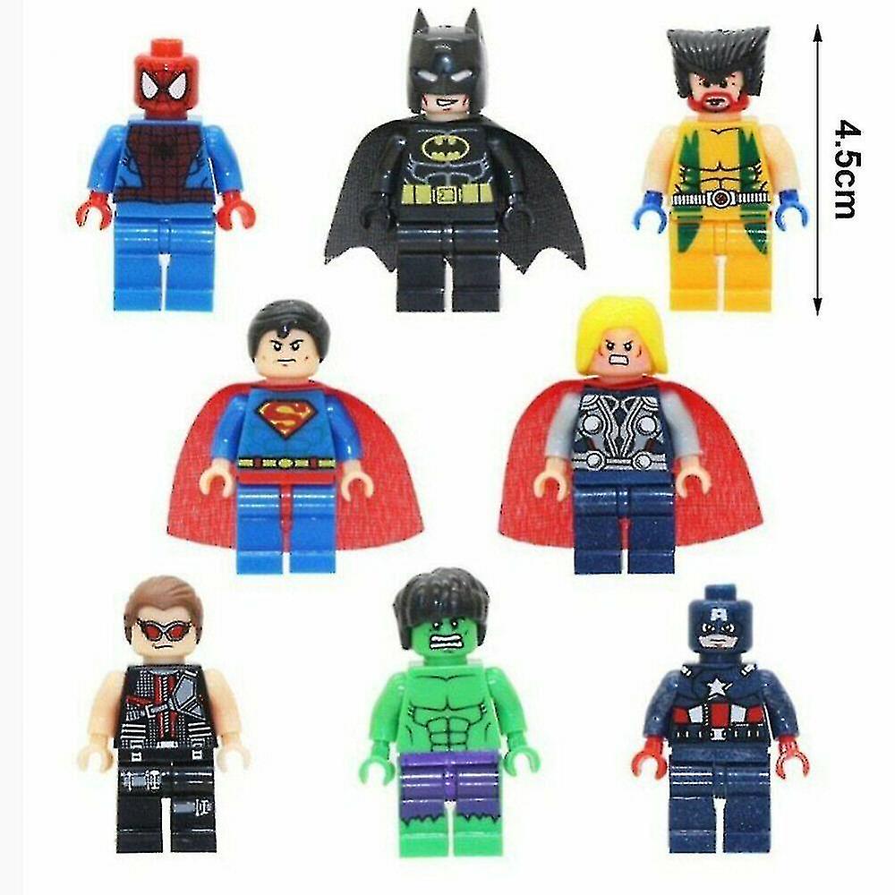 8pcs/set Avengers Superhero Custom Mini Figures Hulk Thor