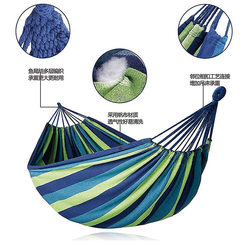 Outdoor Canvas Hammock With Bars, (190*150cm) Portable Hammock