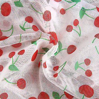 New Arrive Women Summer Cherry Print Ruched Strap Crop Tops Tank