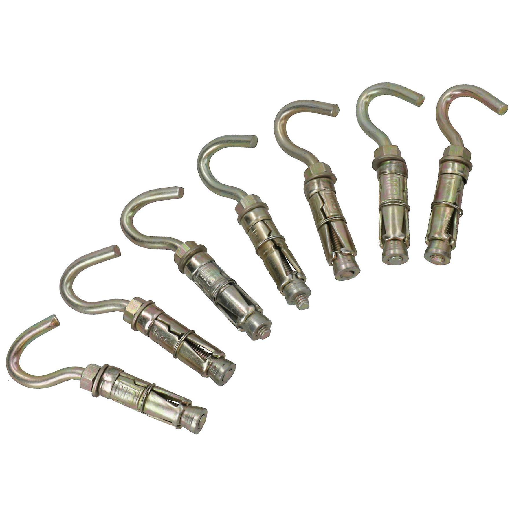 6mm Open Hook Eye Bolts Rawl Shield Wall Anchor Expansion Brick Stone 8 Pack