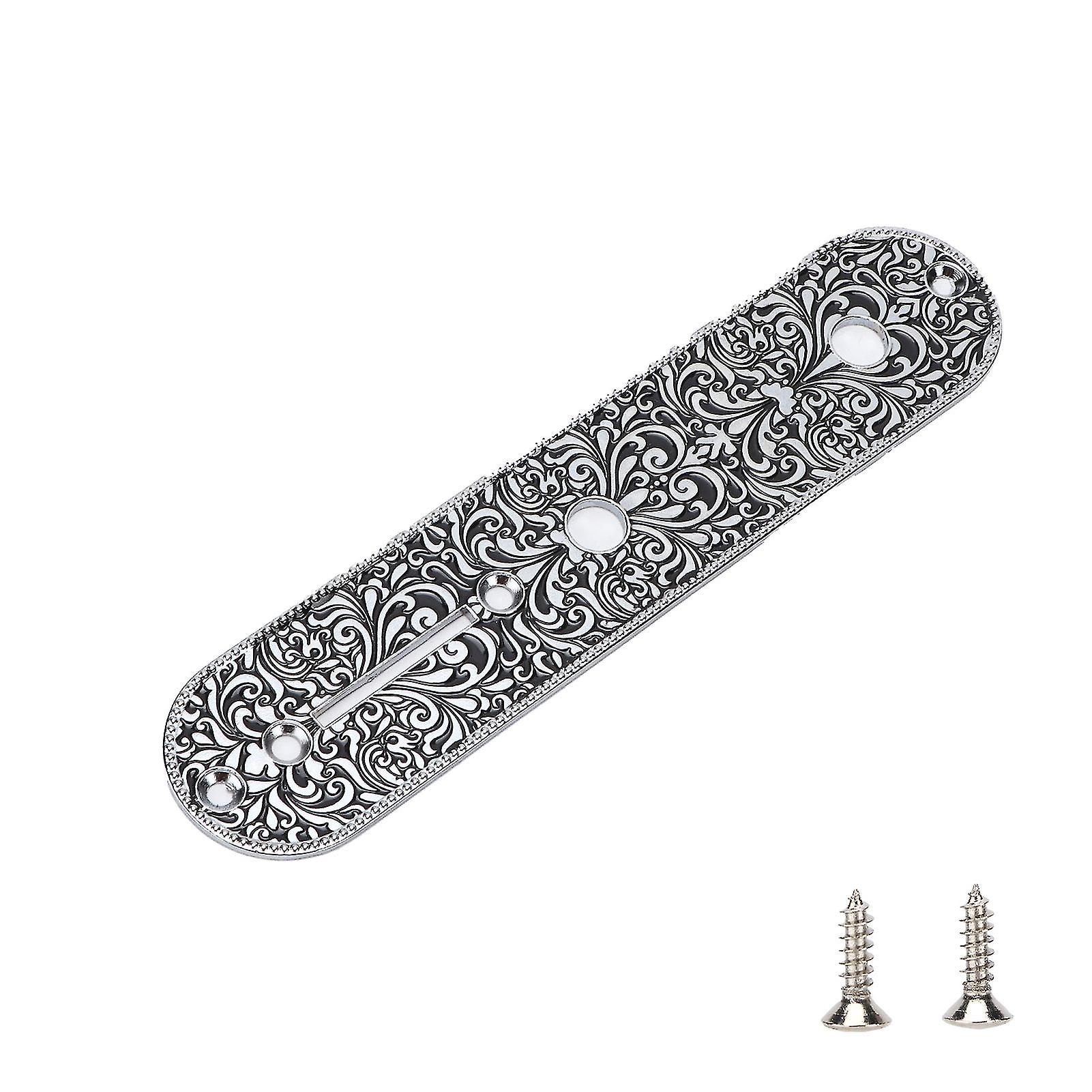Electric Guitar Control Plate Metal Carved Accessory Replacement Part for TL TELESilver