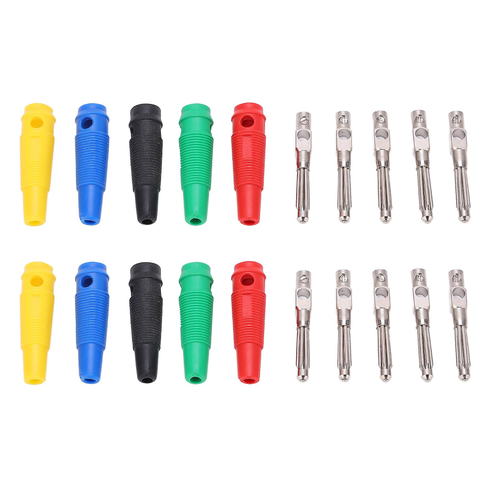 10pcs 4mm 7 Pin Male Stackable Banana Plugs 1000V 32A with Soft Sleeve for o Cable