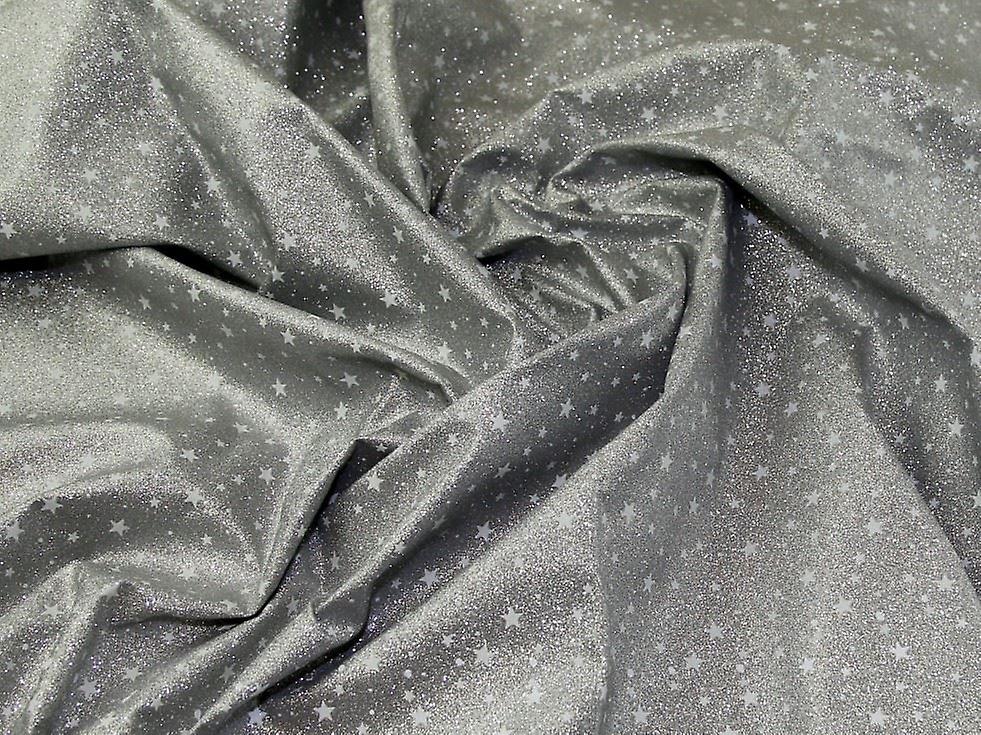 Minerva Glitter Faux Leather Fabric Silver - per metre