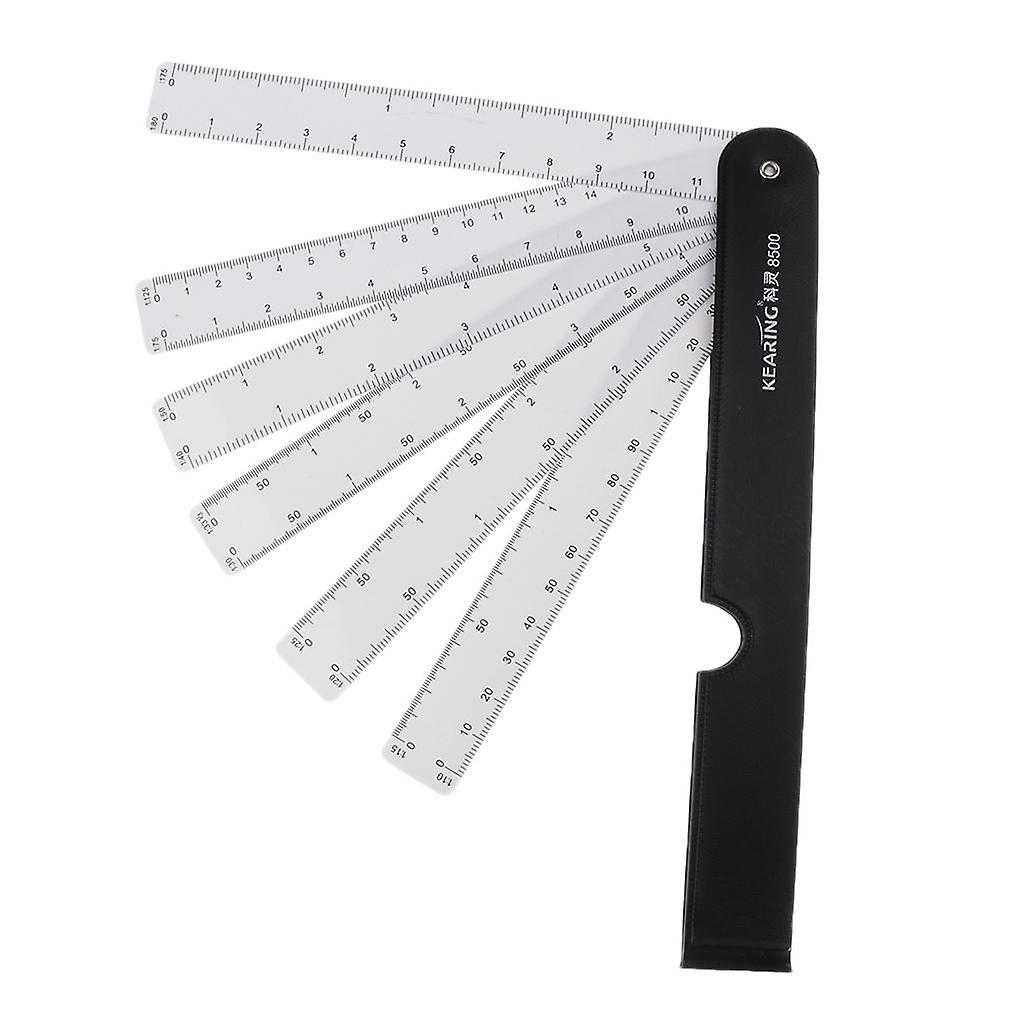 Fan Reduction Scale Ruler with 6 Blades for Engineering Architects