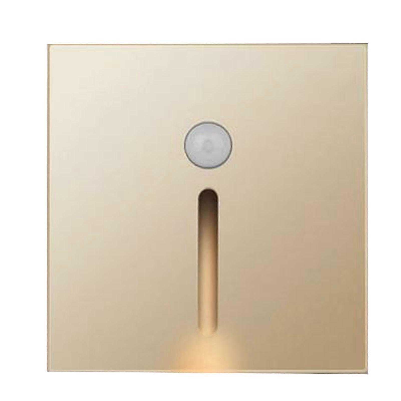 LED Night Light with Motion Sensor, Small ABS LED Induction Lamp, for Bedside, Hallway, Gold