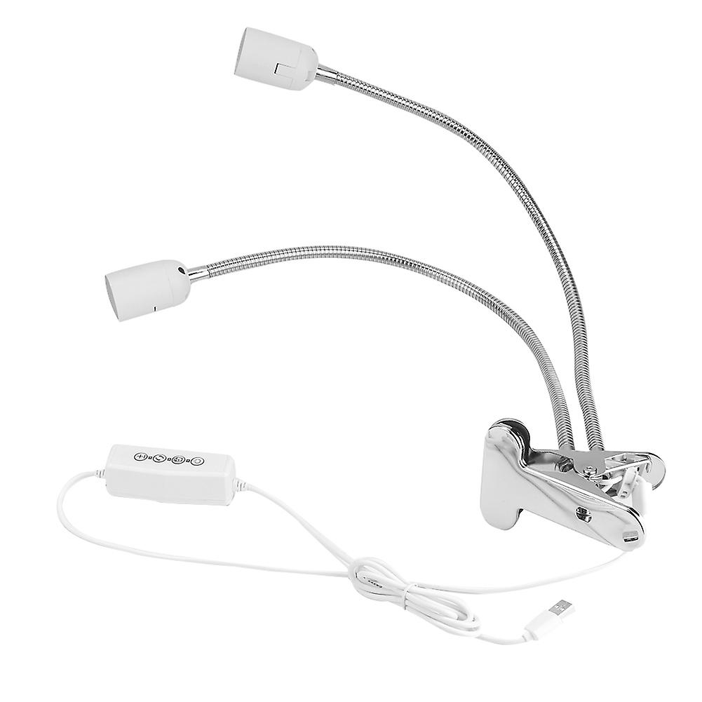 LED USB 45W Dimmable Bendable Dual Head Clip Light Plant Grow Lamp Intelligent Timing