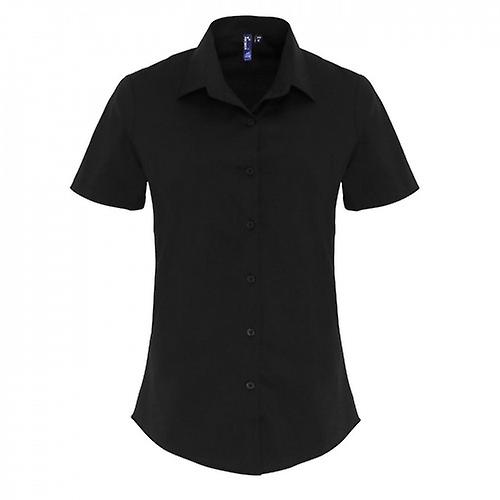 Premier Dames/Dames Stretch Formeel Overhemd Met Korte Mouwen