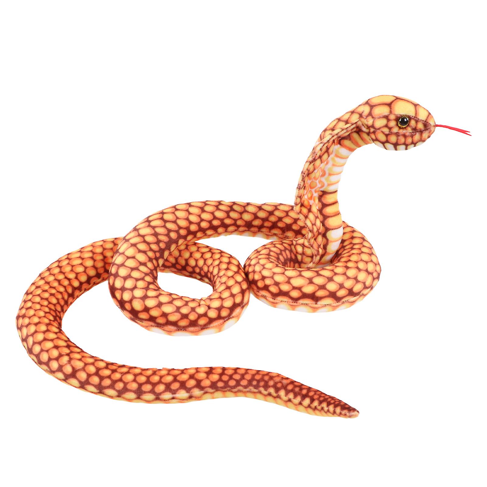 Plush Snake Doll Soft Comfortable Sleeping Pillow Plush Stuffed Snake Doll for Kids Children Yellow 