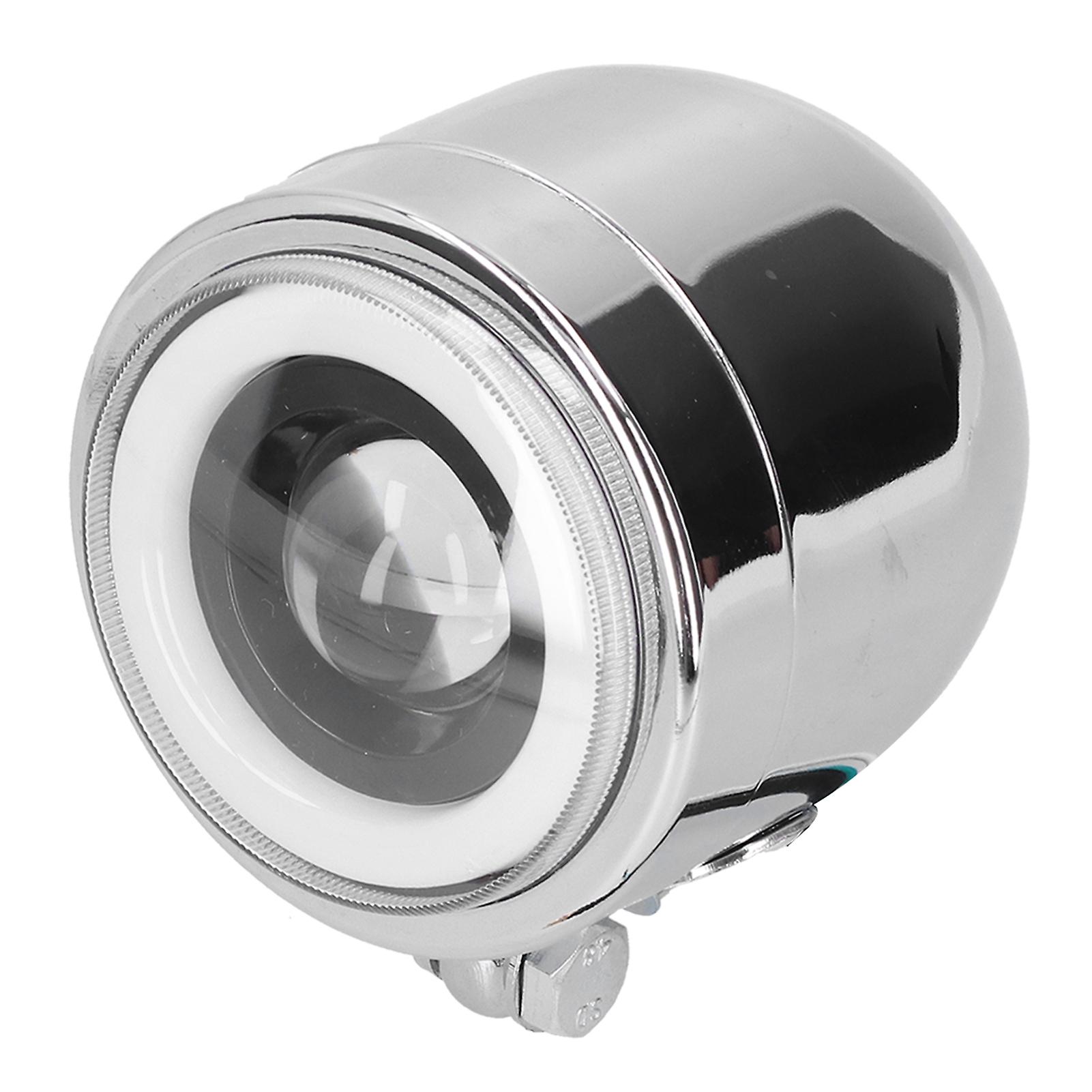 LED Headlamp, Retro Motorcycle, Chromeplate Shell