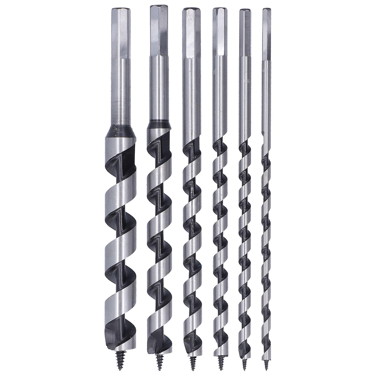 6 Pcs Auger Bit Set Wear Resistant Woodworking Auger Drill Bit Set for Drilling Wood