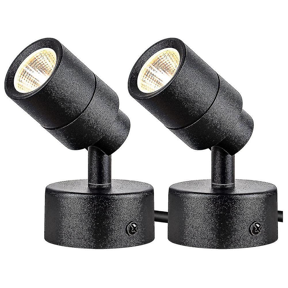 2-pack LED-spotlights för inomhusbruk, 3w uppåtriktade golvspotlights för inomhusbruk, 3000k uppåtriktade accentlampor för inomhusbruk