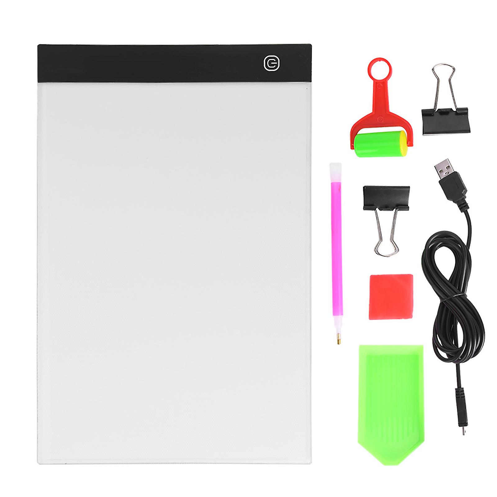 A4 LED Light Pad for Diamond Painting, 3 Dimmable Levels, with Accessories, 100-240V