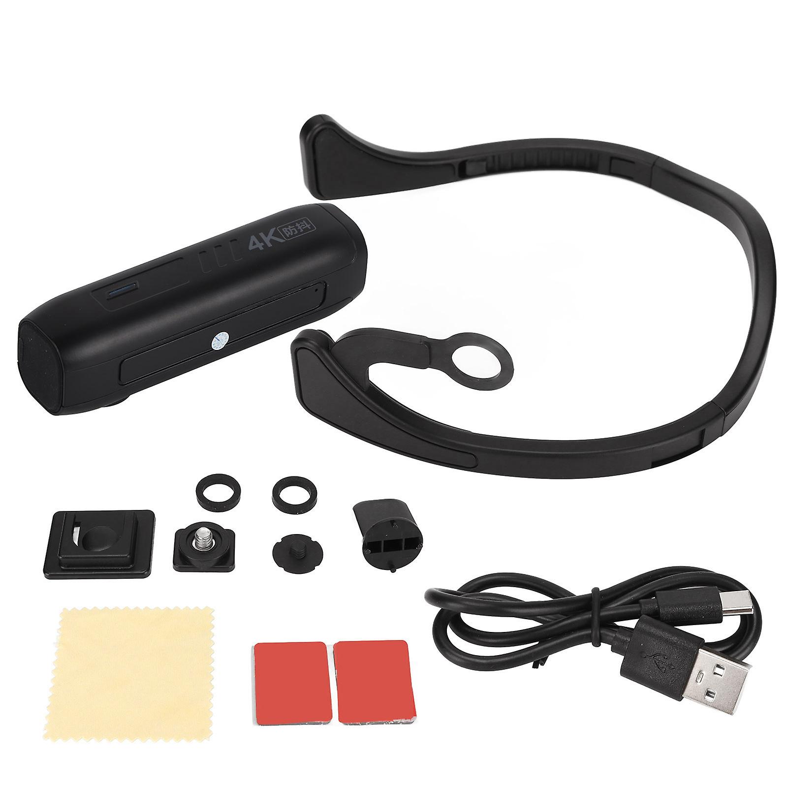 Caméra frontale 4K 30 images par seconde, mains libres, vision nocturne HD, anti-secousses, étanche, portable, WiFi, enregistreur vidéo, noir