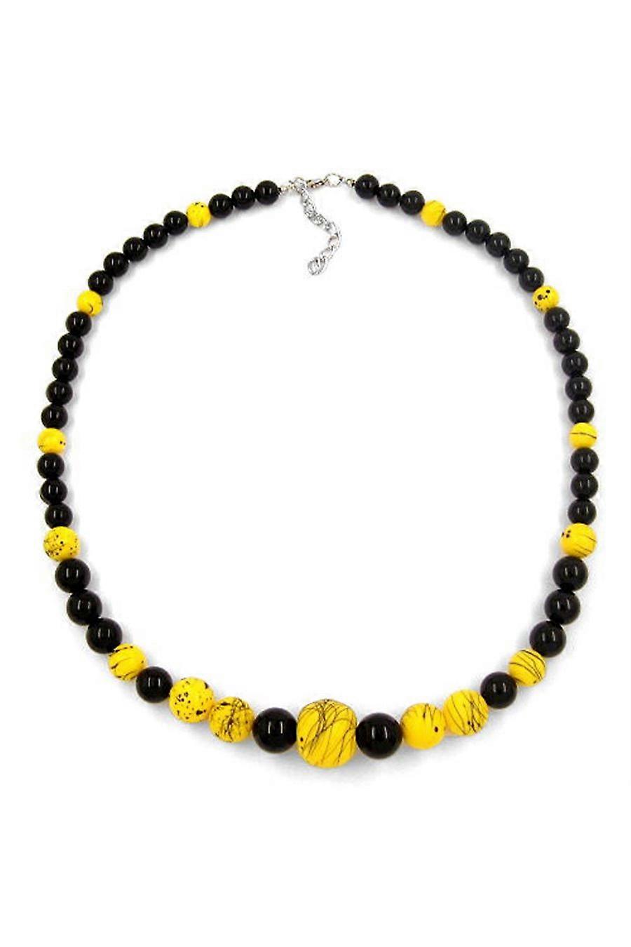 Necklace Beads Yellow-black 53cm - Gl02052
