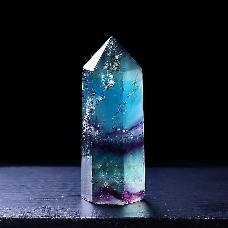 60 70Mm Hexagonal Column Natural Fluorite Crystal Stone
