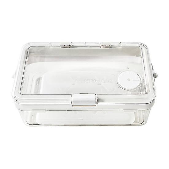 Crisper Box Double-layer Compartment with Lid And Handle Stackable Organizer Bins Space Saving Clear Food Container for Kitchen Fruits Nuts Snacks