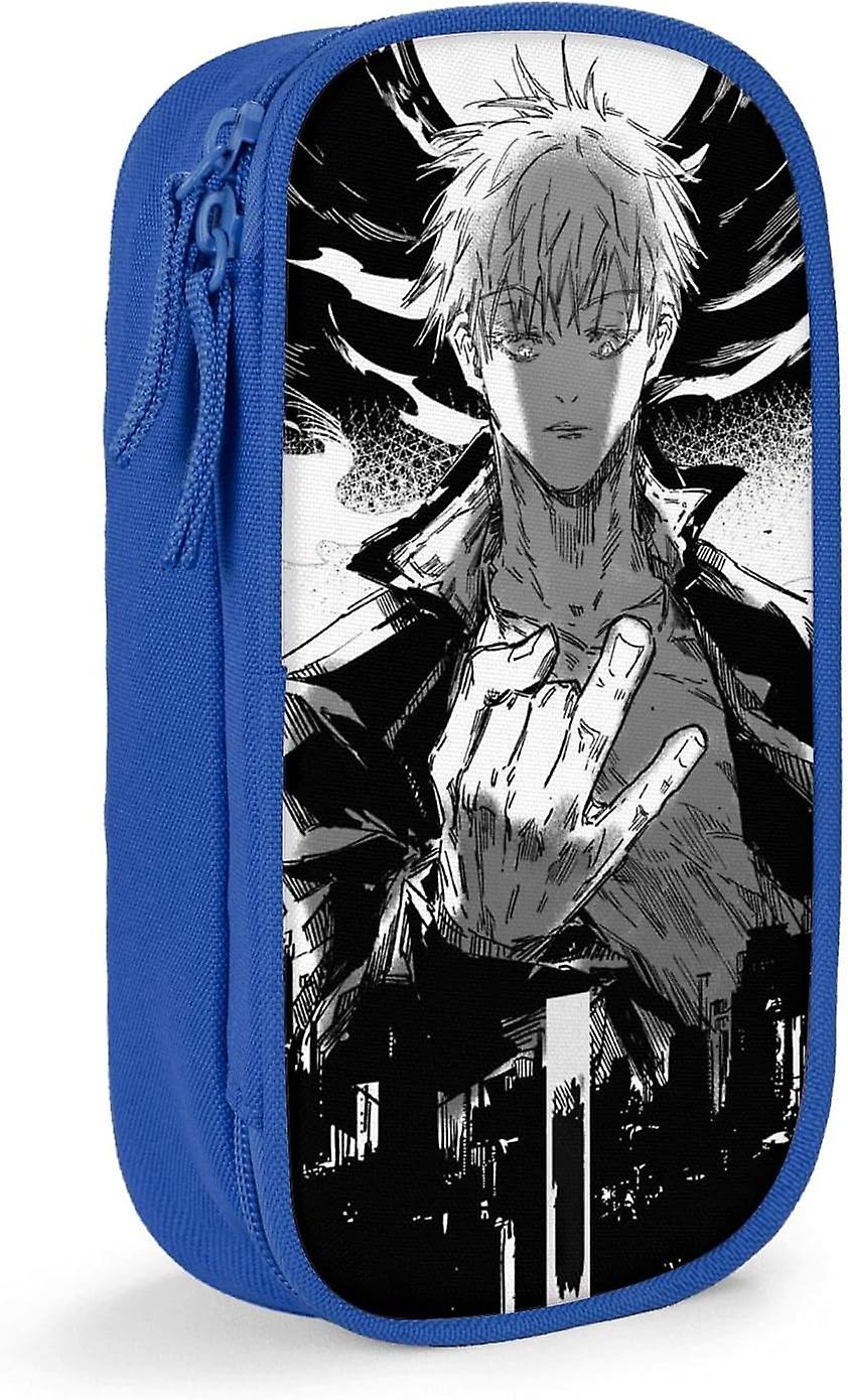 TI554 Jujutsu Kaisen Gojo Satoru Anime Μολυβοθήκη μεγάλης χωρητικότητας, τσάντα χαρτικών, κουτί χαρτικών πολλαπλών λειτουργιών, κατάλληλο για νέους άνδρες και γυναίκες-Blu