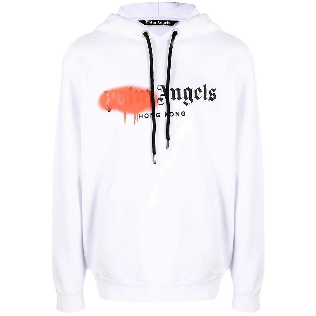Palm Angels Hong Kong 喷漆白色连帽衫
