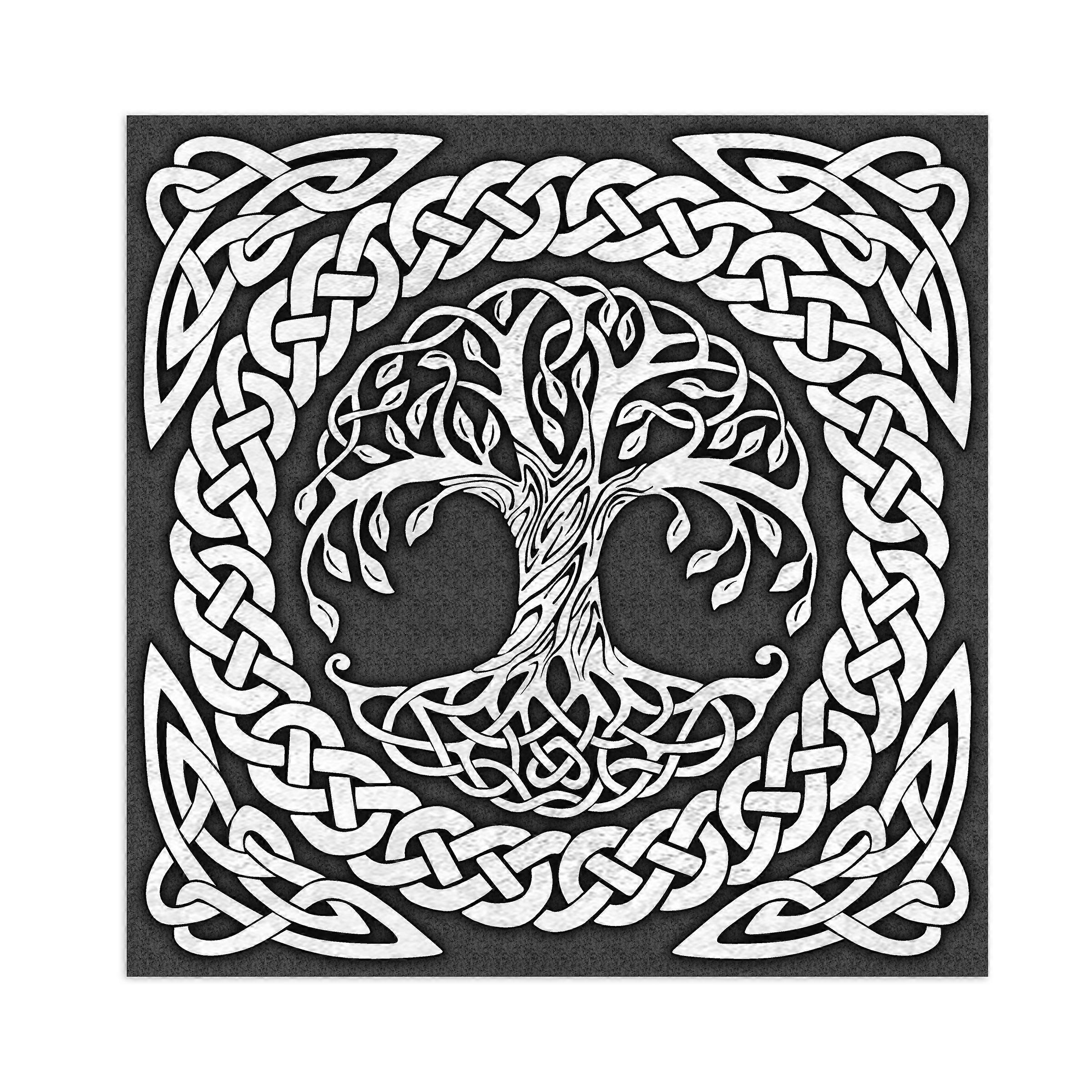 Tree Of Life Decorative Square Floor Rug