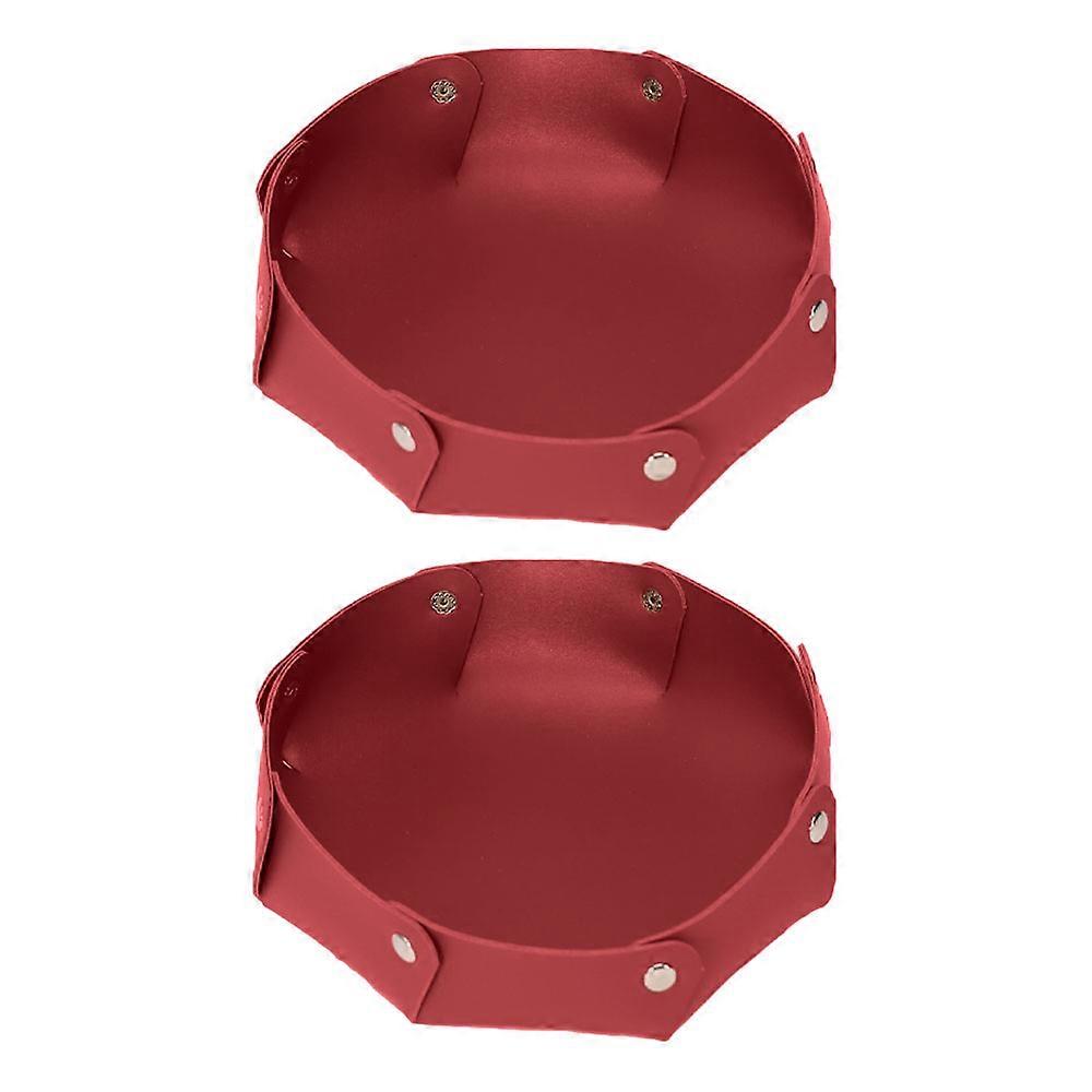 2 circular leather entrance keys minimalist storage tray desktop jewelry storage box key storage box style1