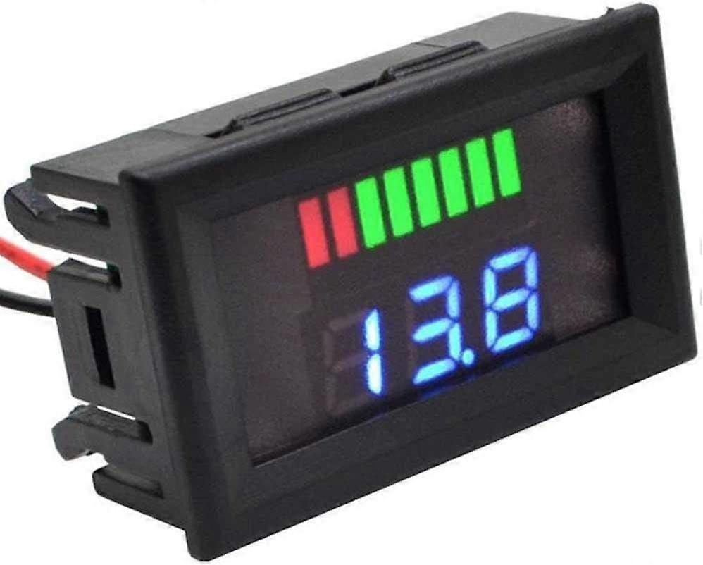 Digital Car LED Motorcycle Marine Voltmeter Voltage Meter 72V Battery GaugeBlue)