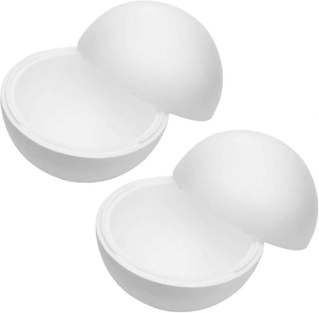 Hollow Half Balls 2pcs White Foam Balls Round Spheres Hollow Foam Ball Polystyrene Balls Modeling Foam Ball for DIY Christmas